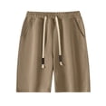 thumbnail image 1 of HOOMEUMY Men's Sports Shorts Summer Beach Shorts Sweatpants with Pockets Drawstring Elastic Waist Solid Color Shorts Brown XXXXXL, 1 of 2