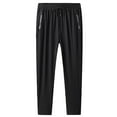 thumbnail image 1 of HOOMEUMY Men's Sportswear Joggers Pants Trousers with Zipper Pockets Drawstring Elastic Waist Tapered Leg Workout Running Athletic Pants Black XXXL, 1 of 5