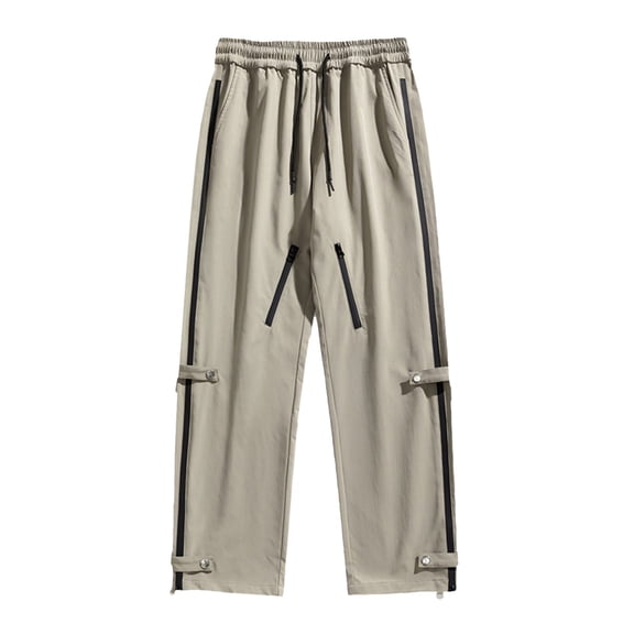HOOMEUMY Men's Spring Linen Pants Large Size Casual Trousers Men's Jogging Pants Men's Cargo Pants Long Casual Jogging Pants Beige 6