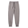 thumbnail image 1 of HOOMEUMY Men's Straight Fit Drawstring Elastic Waist Bound Feet Quick Dry Jogger Pants with Pockets Tapered Leg Trousers Yellow L, 1 of 3