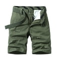 thumbnail image 1 of HOOMEUMY Men's Straight Fit Military Shorts Cotton Multi-Pockets Solid Bermuda Shorts with Belt Green 34, 1 of 3