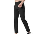 thumbnail image 1 of HOOMEUMY Men's Straight Leg Lightweight Quick Dry Drawstring Elastic Waist Zip Pockets Stretch Pants Sports Workout Running Training Gym Trousers Black XXXXL, 1 of 5
