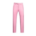 thumbnail image 1 of HOOMEUMY Men's Suit Pants Business Dress Trousers Flat Front Straight Leg Solid Color Office Work Slacks Pink XXXL, 1 of 3