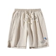 thumbnail image 1 of HOOMEUMY Men's Summer Baggy Cargo Shorts Drawstring Solid Loose Fit Knee Length Beach Shorts with Pockets Yellow XXXL, 1 of 4
