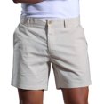 thumbnail image 1 of HOOMEUMY Men's Summer Beach Shorts Cotton Linen Stretch Breathable Casual Solid Color Bermuda Shorts with Pockets Beige L, 1 of 7