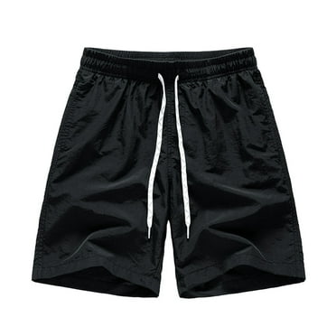 HOOMEUMY Men's Summer Beach Shorts Quick Dry Swim Trunks Bathing Suit with Pockets Lightweight Board Shorts Sports Running Shorts Black XXXL