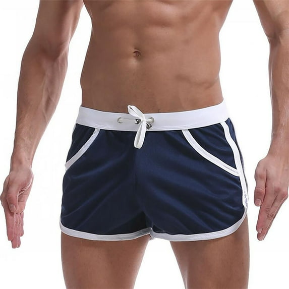 HOOMEUMY Men's Summer Beach Shorts Quick Dry Swim Trunks Bathing Suit with Pockets Sports Gym Running Shorts Drawstring Waist Green Black Blue XL