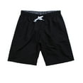 thumbnail image 1 of HOOMEUMY Men's Summer Beach Shorts with Paisley Quick Dry Solid Color Board Shorts Swim Trunks with Drawstring Pockets Black L, 1 of 6