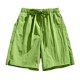 thumbnail image 1 of HOOMEUMY Men's Summer Cargo Shorts Baggy Fit Lightweight Breathable Stretch Quick Dry Beach Shorts with Pockets Green L, 1 of 3