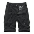 thumbnail image 1 of HOOMEUMY Men's Summer Cargo Shorts Cotton Multi-Pocket Loose Fit Quick Dry Flat Front Drawstring Straight Shorts Black M, 1 of 3