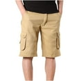 thumbnail image 1 of HOOMEUMY Men's Summer Cargo Shorts Loose Fit Elastic Waist Multi-Pocket Straight Short Pants with Belt Yellow L, 1 of 6