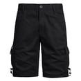 thumbnail image 1 of HOOMEUMY Men's Summer Cargo Shorts Loose Fit Multi-Pockets Outdoor Drawstring Stretch Short Pants Plus Size Cotton Black 4, 1 of 5