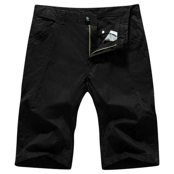 HOOMEUMY Men's Summer Cargo Shorts Loose Fit Straight Work Multi-Pockets Bermuda Shorts Khaki Green Blue Gray Beige Black 10