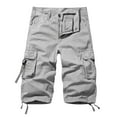 thumbnail image 1 of HOOMEUMY Men's Summer Cargo Shorts Multi-Pockets Loose Fit Straight Capri Pants with Belt Outdoor Athletic Cargo Shorts for Men White 16, 1 of 3