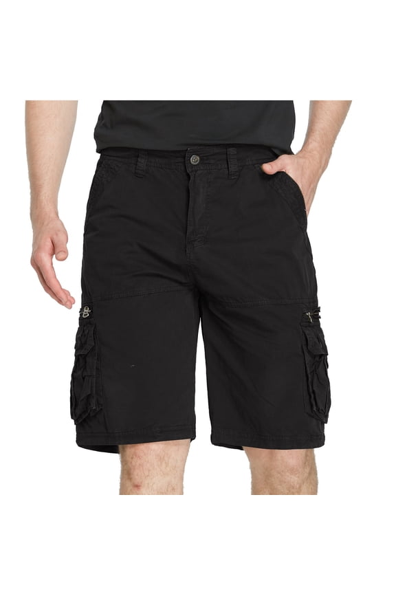 Men's Summer Cargo Shorts Relaxed Fit Multi Pockets Straight Leg Bermuda Shorts Straight Outdoor Work Shorts for Men Black 10