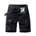 thumbnail image 1 of HOOMEUMY Men's Summer Cargo Shorts Straight Fit Breathable Stretch Quick Dry Multi-Pockets Drawstring Belted Shorts Black M, 1 of 3