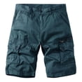 thumbnail image 1 of HOOMEUMY Men's Summer Cargo Shorts Straight Fit Multi-Pockets Cotton Stretch Relaxed Bermuda Short Pants Blue XL, 1 of 3