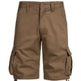 thumbnail image 1 of HOOMEUMY Men's Summer Cargo Shorts Straight Fit Multi-Pockets Work Shorts Outdoor Relaxed Loose Fit Shorts with Belt Brown L, 1 of 5