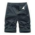 thumbnail image 1 of HOOMEUMY Men's Summer Cargo Shorts Straight Fit Wear-resistant Breathable Stretch Khaki Cotton Multi-Pockets Drawstring Bermuda Shorts Blue M, 1 of 3