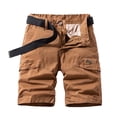 thumbnail image 1 of HOOMEUMY Men's Summer Cargo Shorts Straight Fit Work Utility Military Shorts with Belt Multi-Pockets Brown XL, 1 of 3