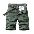 thumbnail image 1 of HOOMEUMY Men's Summer Cargo Shorts Straight Fit Work Utility Military Shorts with Belt Multi-Pockets Green M, 1 of 3
