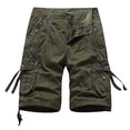 thumbnail image 1 of HOOMEUMY Men's Summer Cargo Shorts Straight Military Shorts with Multi Pockets Work Shorts Baggy Bermuda Shorts for Hiking Camping Fishing Travel Green L, 1 of 2