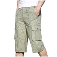 thumbnail image 1 of HOOMEUMY Men's Summer Cargo Shorts with Pockets Geometric Printed Lightweight Beach Shorts Drawstring Elastic Waist Bermuda Short for Men Green XL, 1 of 8