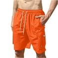 thumbnail image 1 of HOOMEUMY Men's Summer Cargo Swim Trunks Quick Dry Beach Shorts with Pockets Drawstring Lightweight Bathing Suits Orange M, 1 of 8