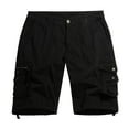 thumbnail image 1 of HOOMEUMY Men's Summer Cotton Cargo Shorts Loose Fit Multi-Pocket Capri Pants Zip Straight Military Shorts Black XXXXXL, 1 of 7