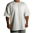 thumbnail image 1 of HOOMEUMY Men's Summer Cotton Short Sleeve Solid Color Loose Fit T-Shirt Crew Neck Tee Tops Oversized Tshirt White XL, 1 of 6