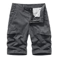 thumbnail image 1 of HOOMEUMY Men's Summer Cotton Shorts with Multi Pockets Stretch Slim Fit Khaki Gray Black Plus Size Bermuda Short Pants Gray L, 1 of 4