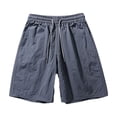 thumbnail image 1 of HOOMEUMY Men's Summer Drawstring Elastic Waist Quick Dry Breathable Stretch Casual Cargo Shorts with Zipper Pockets Gray XXXL, 1 of 3