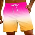 thumbnail image 1 of HOOMEUMY Men's Summer Gradient Beach Shorts Drawstring Elastic Waist Mesh Lining Quick Dry Swim Trunks with Pockets Multi-color XXXXXL, 1 of 9