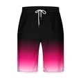 thumbnail image 1 of HOOMEUMY Men's Summer Gradient Color Beach Shorts with Pockets Drawstring Elastic Waist Breathable Quick Dry Sports Shorts for Swimming Surfing Holiday Vacation Hot Pink 20, 1 of 3