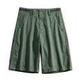 thumbnail image 1 of HOOMEUMY Men's Summer Khaki Shorts Straight Fit Breathable Stretch Flat Front with Belt Loops Zip Fly Multi Pockets Green XXL, 1 of 3