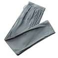 thumbnail image 1 of HOOMEUMY Men's Summer Mesh Breathable Sports Running Pants Drawstring Solid Quick Dry Sweatpants Fitness Workout Jogger Pants with Zipper Pockets Gray L, 1 of 3