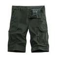 thumbnail image 1 of HOOMEUMY Men's Summer Military Cargo Shorts Straight Fit Multi-Pockets Bermuda Shorts Stretch Cotton Black Shorts Green L, 1 of 5