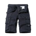 thumbnail image 1 of HOOMEUMY Men's Summer Military Style Cargo Shorts Straight Fit Multi-Pockets Solid Color Cotton Bermuda Shorts Blue M, 1 of 3