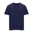 thumbnail image 1 of HOOMEUMY Men's Summer Oversized T-Shirt Crew Neck Short Sleeve Solid Loose Fit T-Shirt Basic Tee Tops Blue XXXXL, 1 of 5