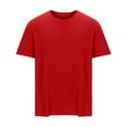 thumbnail image 1 of HOOMEUMY Men's Summer Oversized T-Shirt Hip Hop Streetwear Short Sleeve Crew Neck Solid Loose Fit T-Shirt Harajuku Style Tops Tee Red XL, 1 of 5