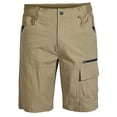 thumbnail image 1 of HOOMEUMY Men's Summer Quick Dry Lightweight Casual Loose Fit Breathable Stretch Relaxed Fit Cargo Shorts with Zipper Pockets Yellow S, 1 of 4
