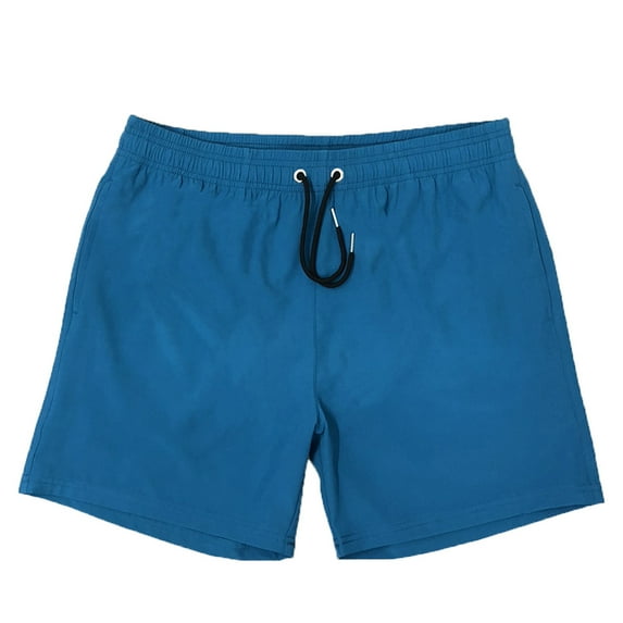 HOOMEUMY Men's Summer Quick Dry Sports Running Gym Workout Beach Board Shorts with Pockets Drawstring Lightweight Breathable Solid Color Shorts Blue XXL