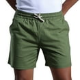 thumbnail image 1 of HOOMEUMY Men's Summer Shorts Cotton Linen Drawstring Elastic Waist Beach Shorts with Pockets Solid Color Bermuda Short Pants Green XL, 1 of 9