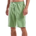 thumbnail image 1 of HOOMEUMY Men's Summer Shorts Cotton Linen Drawstring Elastic Waist Solid Color Loose Fit Beach Shorts with Pockets Green XL, 1 of 5