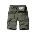 thumbnail image 1 of HOOMEUMY Men's Summer Shorts Cotton Loose Fit Straight Work Utility Cargo Shorts with Pockets Hiking Travel Safari Shorts Green S, 1 of 7