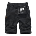 thumbnail image 1 of HOOMEUMY Men's Summer Shorts Cotton Multi-Pocket Straight Loose Fit Bermuda Shorts Zip Fly Solid Khaki Gray Black Blue Plus Size 30-40 Black XXL, 1 of 2