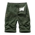 thumbnail image 1 of HOOMEUMY Men's Summer Shorts Cotton Multi-Pocket Straight Loose Fit Bermuda Shorts Zip Fly Solid Khaki Gray Black Blue Plus Size 30-40 Green XL, 1 of 8