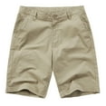 thumbnail image 1 of HOOMEUMY Men's Summer Shorts Cotton Straight Fit Drawstring Elastic Waist Bermuda Beach Shorts with Pockets Yellow M, 1 of 7