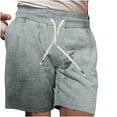 thumbnail image 1 of HOOMEUMY Men's Summer Shorts Herringbone Pattern Drawstring Elastic Waist Beach Shorts with Pockets Lightweight Quick Dry Athletic Shorts for Workout Running Gym Gray XXL, 1 of 5