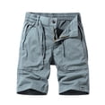 thumbnail image 1 of HOOMEUMY Men's Summer Shorts Lightweight Quick Dry Multi-Pockets Zip Fly Drawstring Above Knee Relaxed Fit Solid Color for Daily Wear Beach Sports Blue XXL, 1 of 8